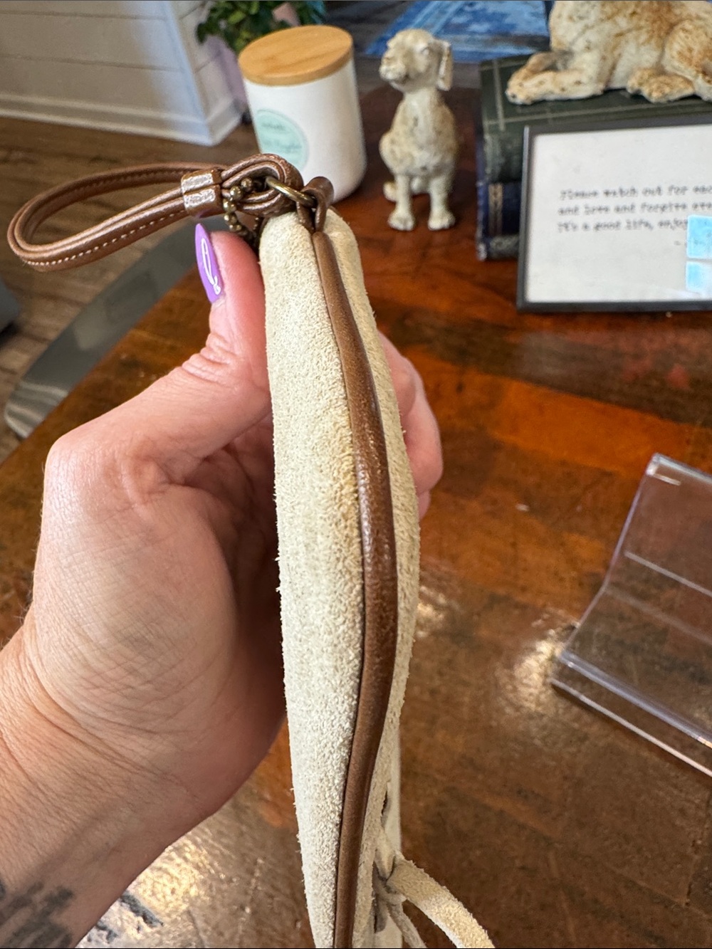 Vintage Coach Suede Corset Laced Wristlet (Style 7139) - Picture 8 of 13